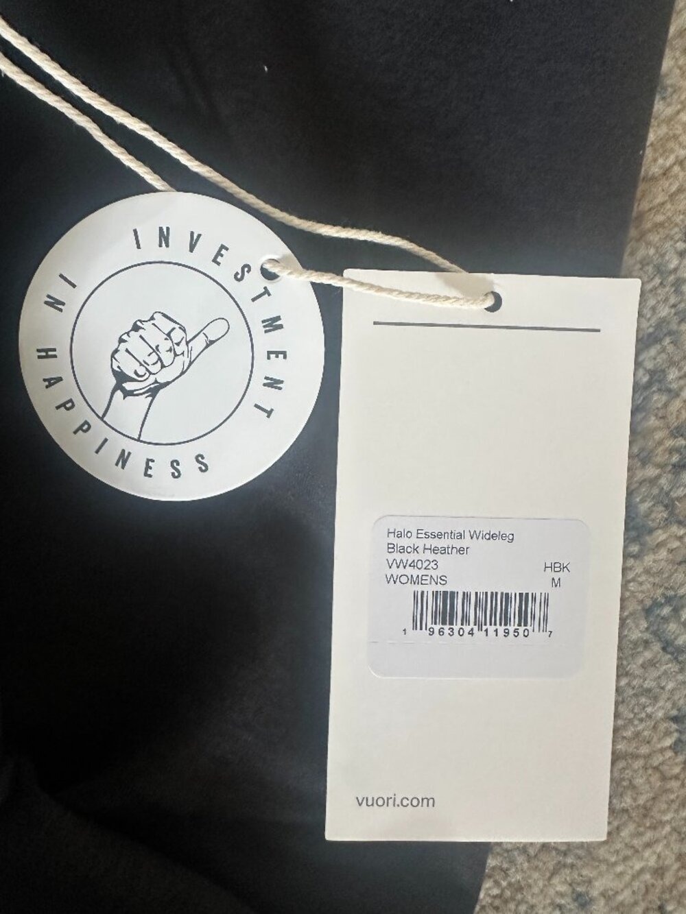 NWT Vuori Halo Essential Wideleg Pants Black Heather M - Picture 8 of 10
